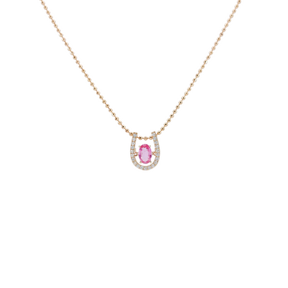 Pink Sapphire Diamond Dancing Pendant-WK4061