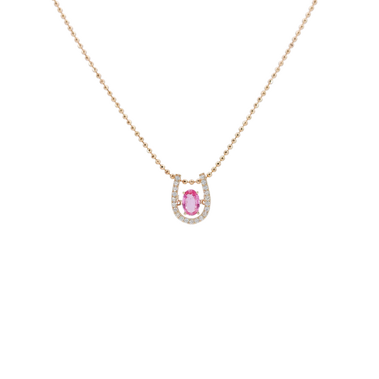 Pink Sapphire Diamond Dancing Pendant-WK4061