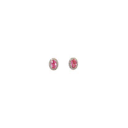 Pink Sapphire Diamond Earrings-WK4043I