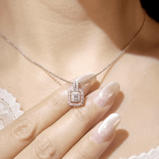 Pink Sapphire Diamond Pendant-WK3449