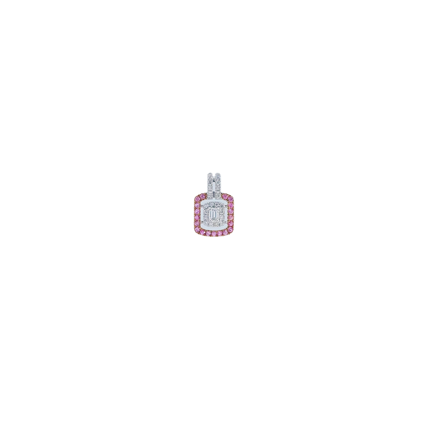 Pink Sapphire Diamond Pendant-WK3449