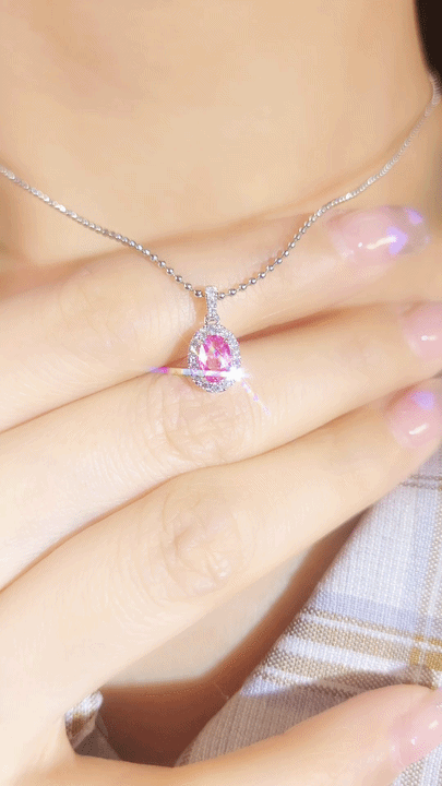 Pink Sapphire  Diamond Pendant-WK4029I@