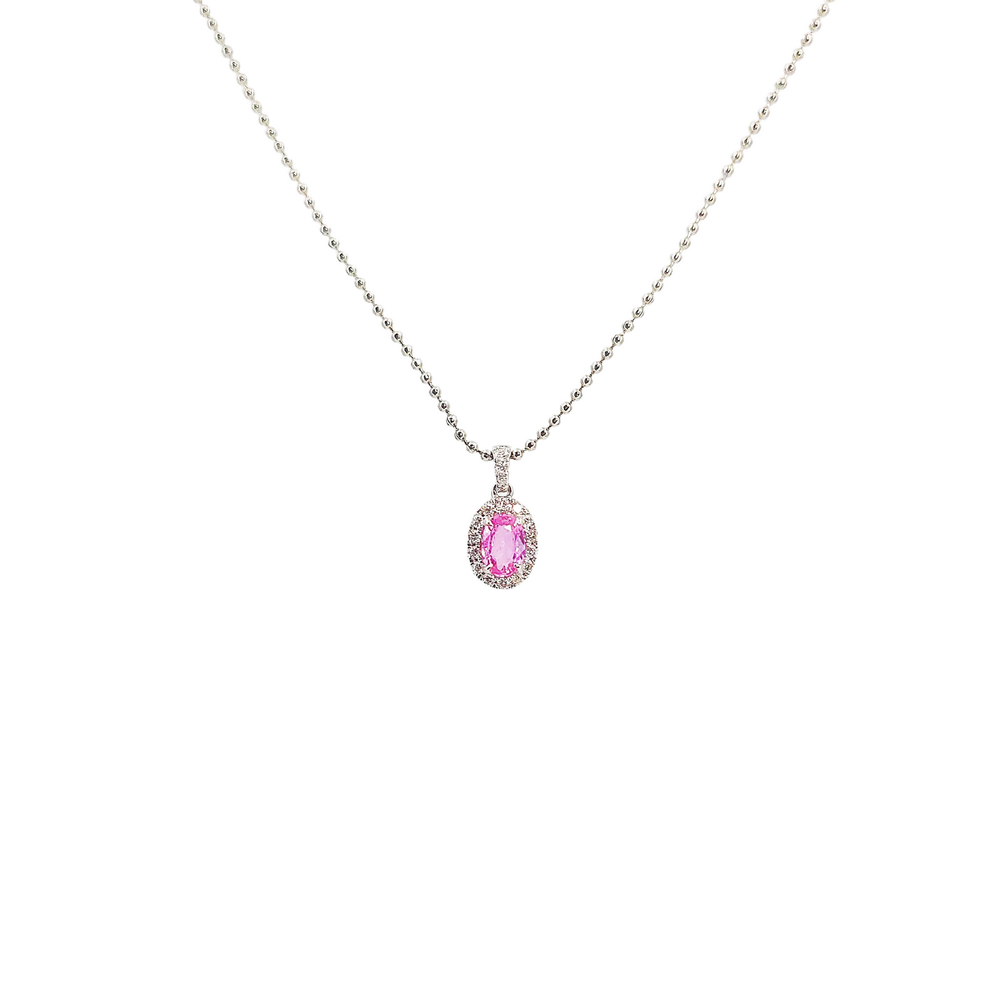 Pink Sapphire  Diamond Pendant-WK4029I