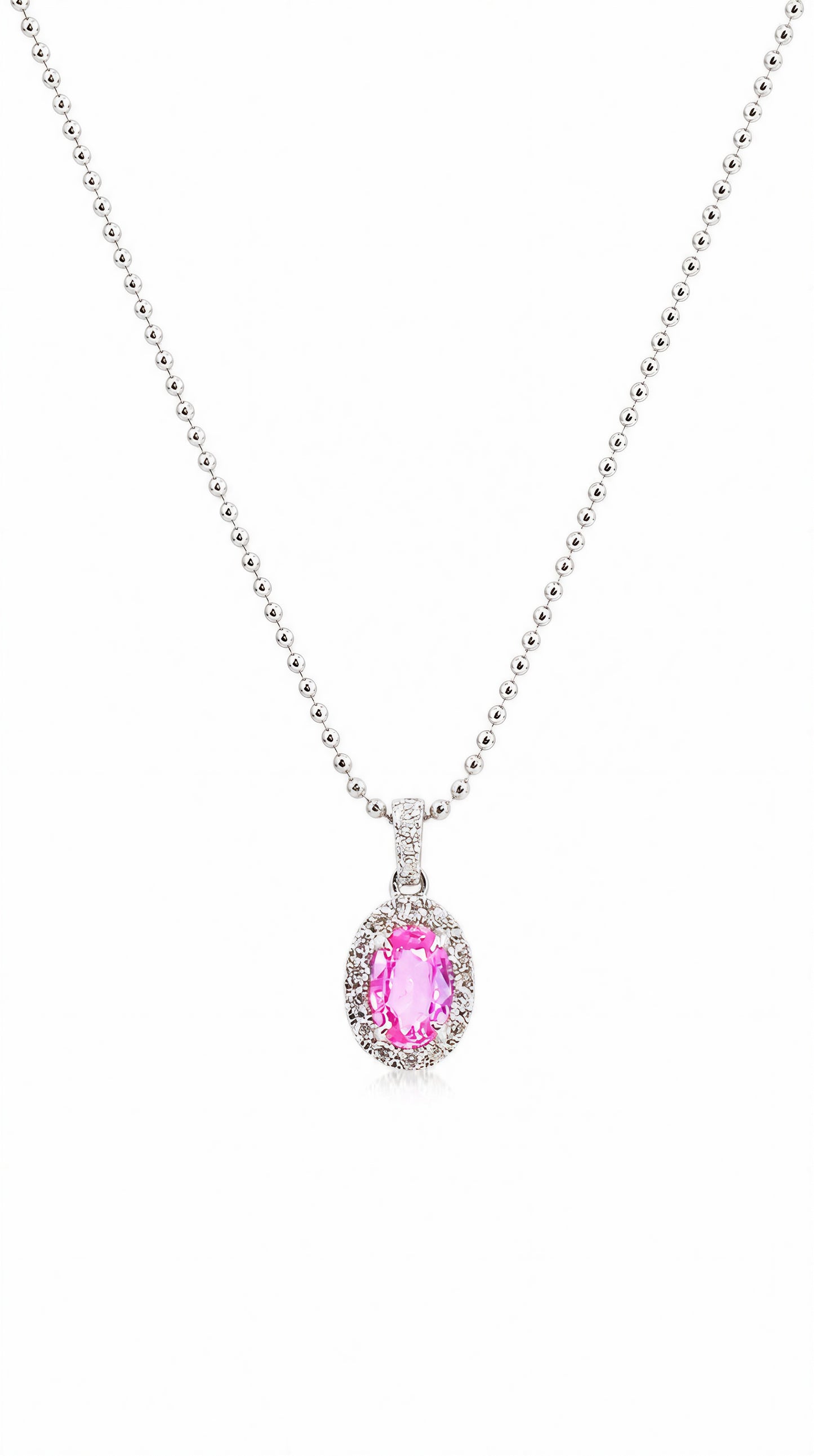 Pink Sapphire  Diamond Pendant-WK4029I@