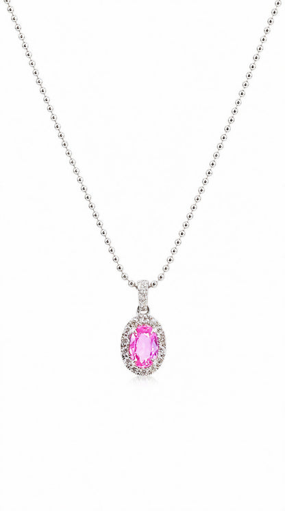 Pink Sapphire  Diamond Pendant-WK4029I@