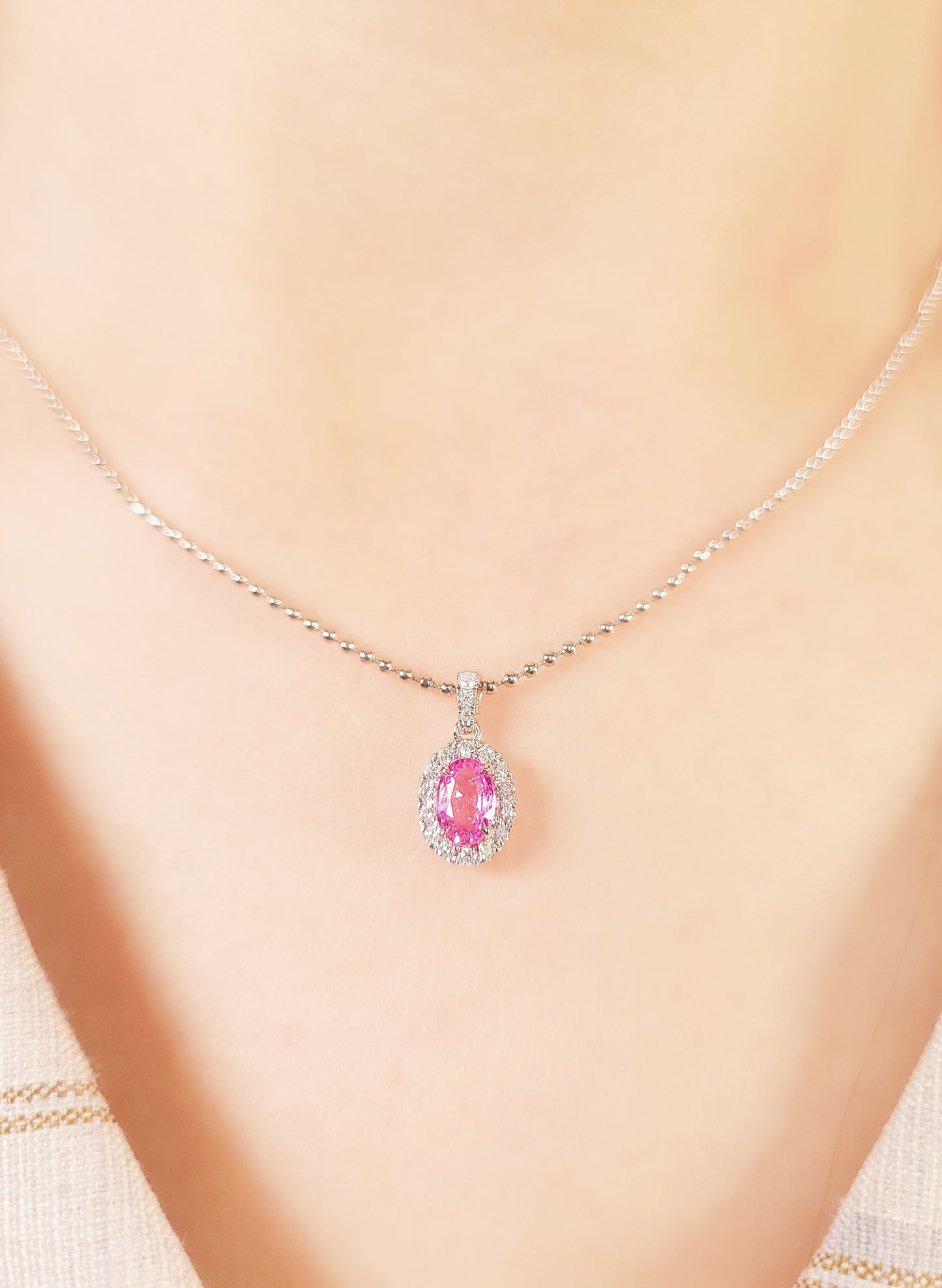Pink Sapphire  Diamond Pendant-WK4029I
