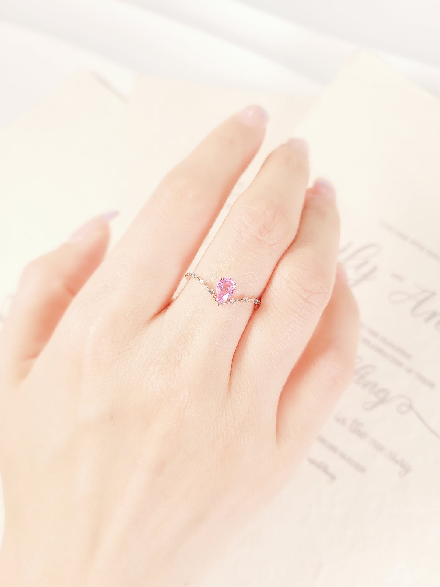 Pink Sapphire Diamond Ring-WK3810