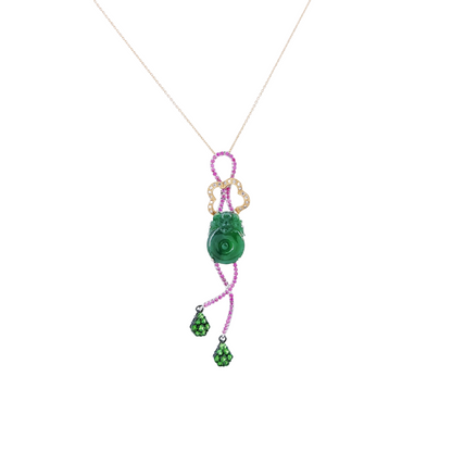 Pink Sapphire Fei Cui Diamond Pendant-WEO00002549