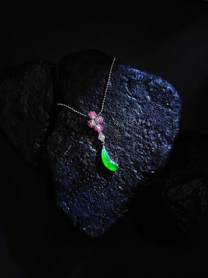 Pink Sapphire Fei Cui Diamond Pendant-WEO00002550