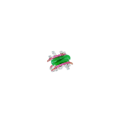 Pink Sapphire Fei Cui Diamond Ring-WFO00001507