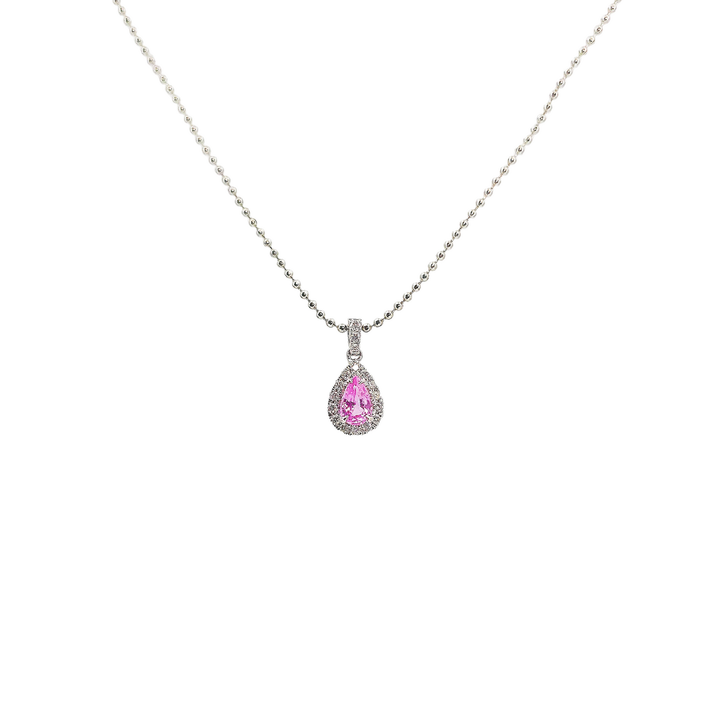 Pink Sapphire & Diamond Pendant-WK4030