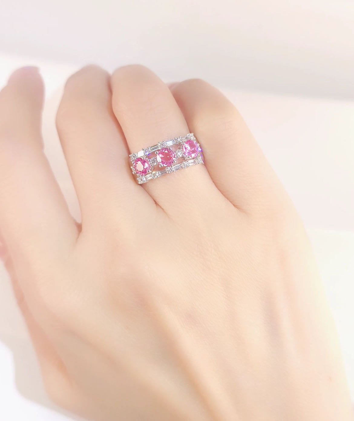 Pink Sapphire & Diamond Ring-BFO00001451