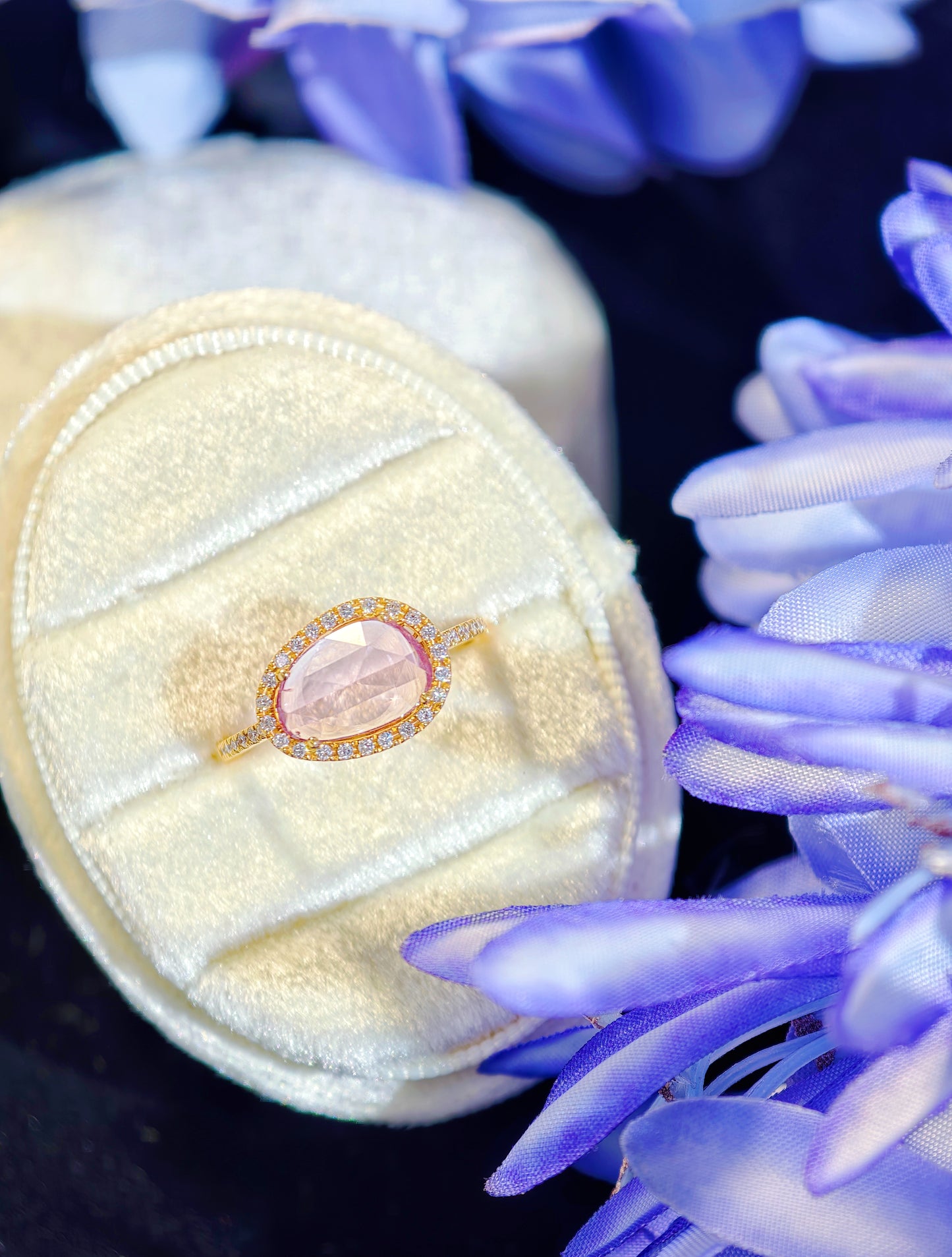 Pink Sapphire &  Diamond Ring-WK3252@