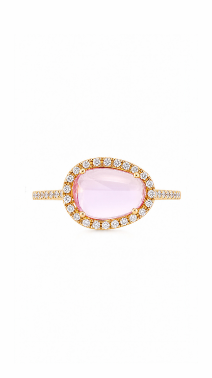 Pink Sapphire &  Diamond Ring-WK3252@