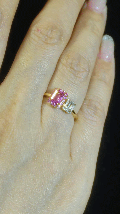 Pink Sapphire and Diamond Ring - WK3239@