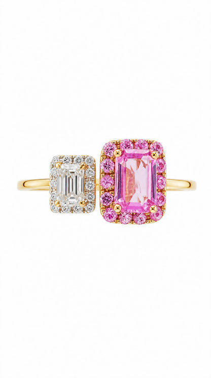 Pink Sapphire and Diamond Ring - WK3239@