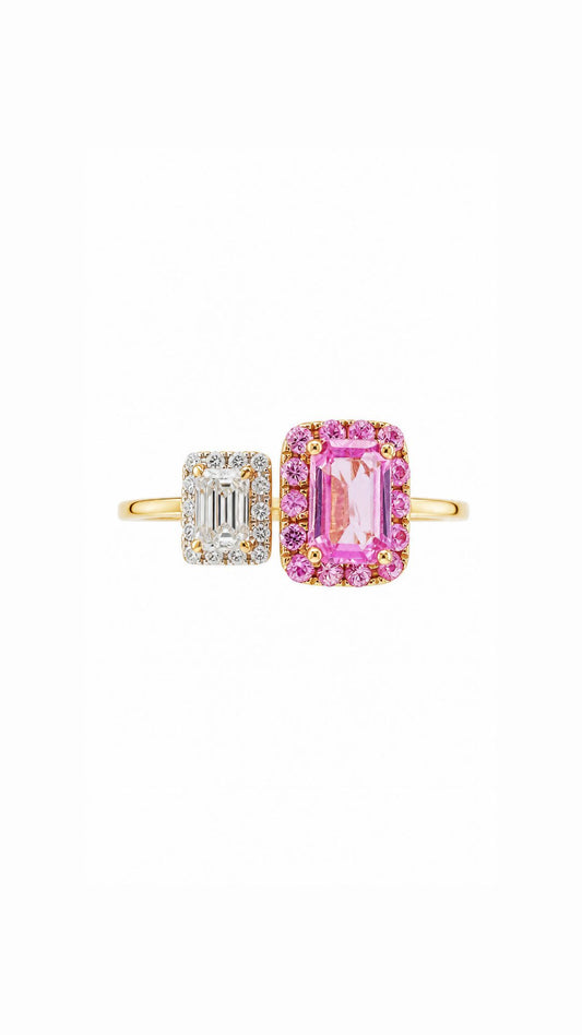 Pink Sapphire and Diamond Ring - WK3239@