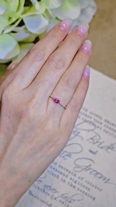 Pink Sapphire and Diamond Ring-WK4275OI@