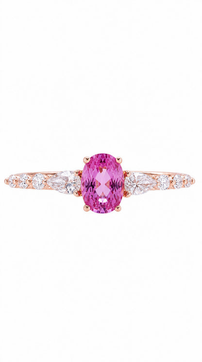 Pink Sapphire and Diamond Ring-WK4283A@