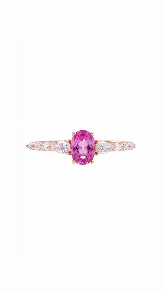 Pink Sapphire and Diamond Ring-WK4283A@
