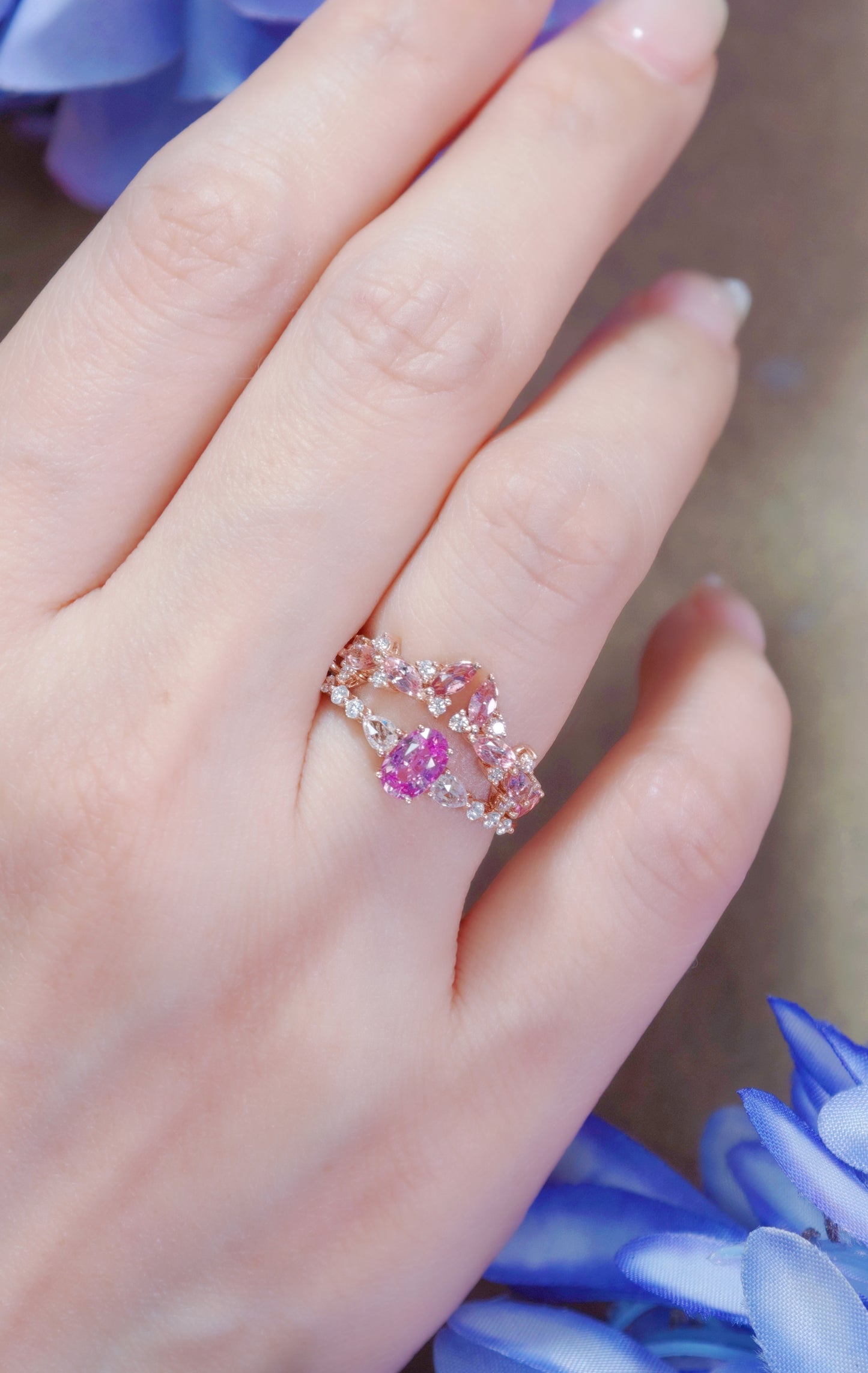 Pink Tourmaline and Diamond Ring-WK4283B@