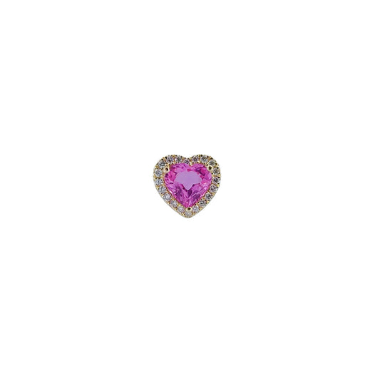 Heart Shape Pink Sapphire Diamond Charm-WK4109