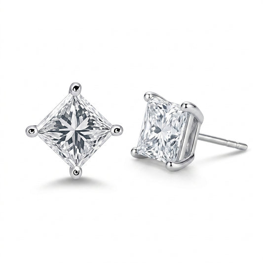 Princess Cut Diamond Earring (one piece)-WK4146@