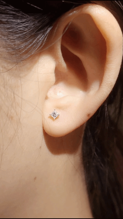 Princess Cut Diamond Earring (one piece)-WK4146SC@