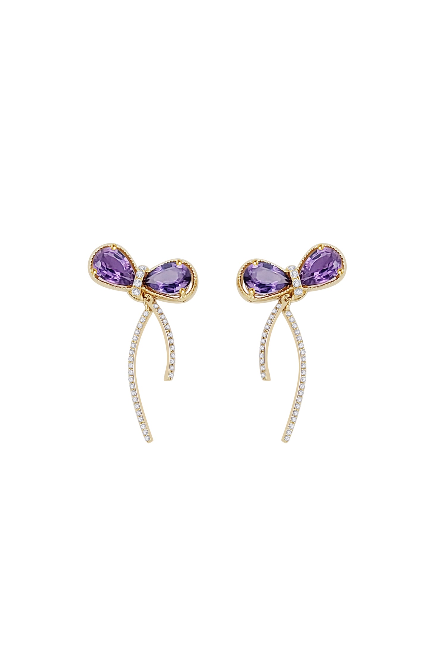 Purple Sapphire Diamond Butterflys Earrings-WK3998