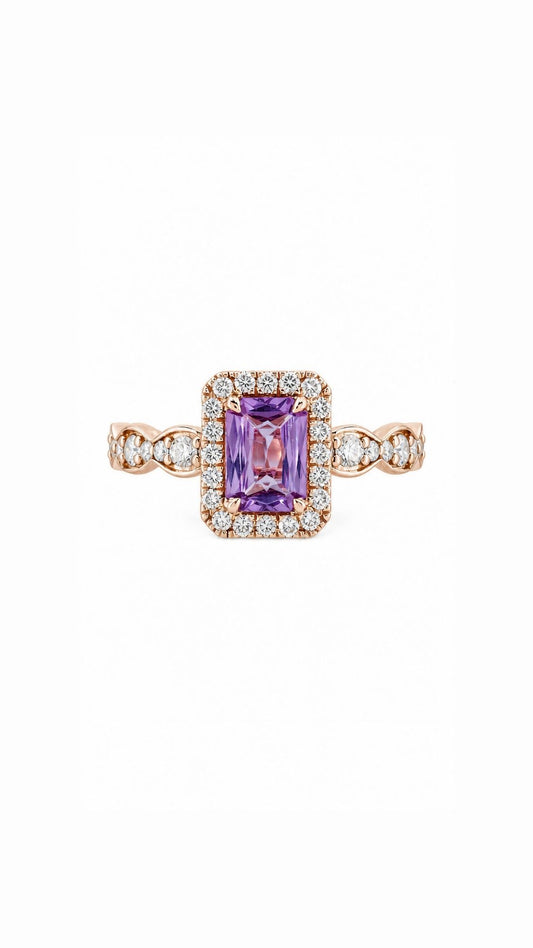 Purple Sapphire Diamond Ring-WK3460AEC