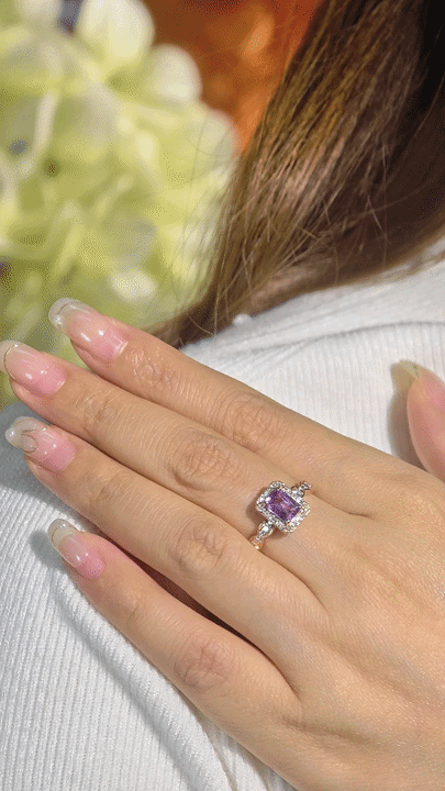Purple Sapphire Diamond Ring-WK3460AEC