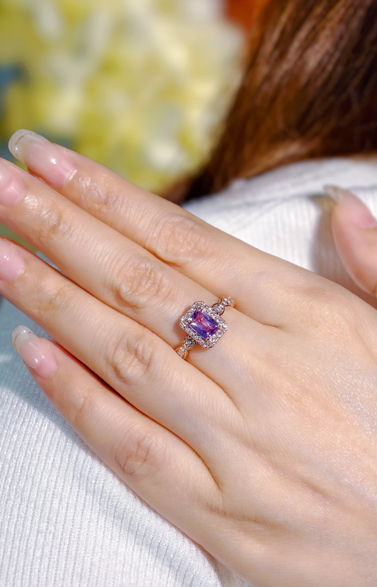 Purple Sapphire Diamond Ring-WK3460AEC