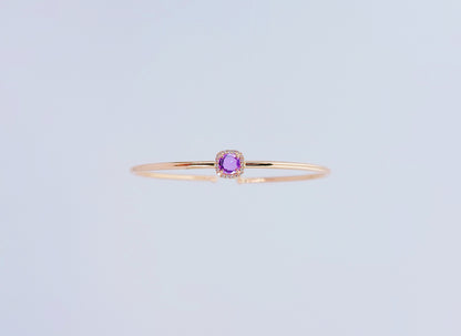 Purple Sapphire & Diamond Bangle-WK3665