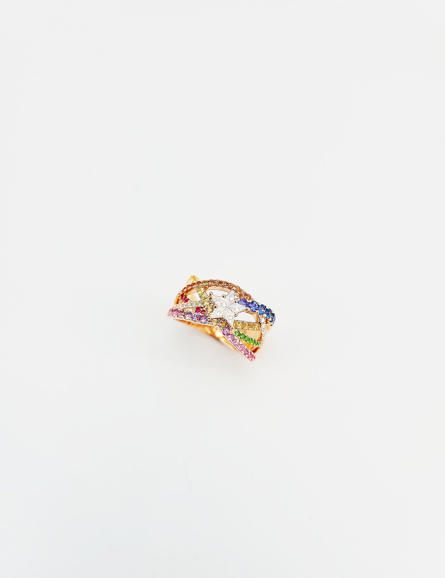 Rainbow & Diamond Ring-WK4002