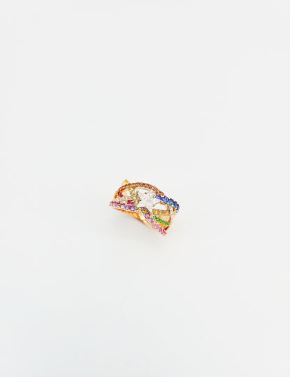 Rainbow & Diamond Ring-WK4002