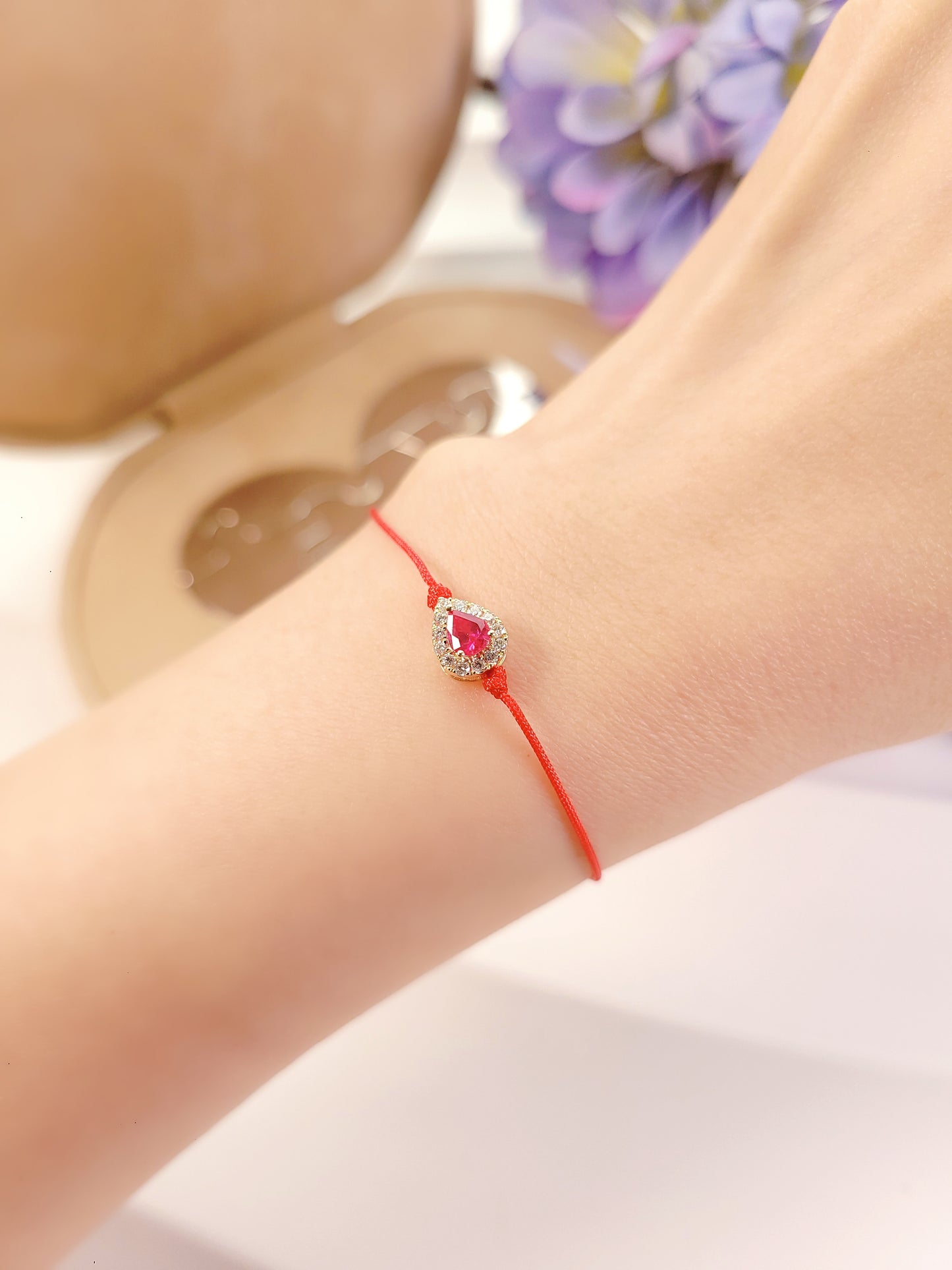 Raindrop Ruby Diamond Charm-WK4107