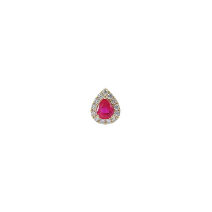 Raindrop Ruby Diamond Charm-WK4107