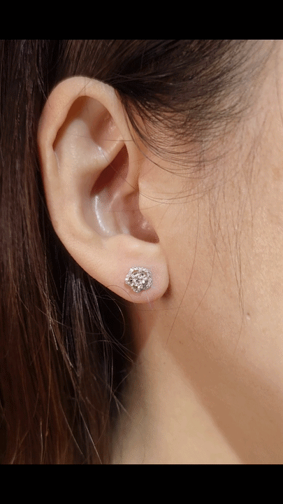 Rose Diamond Earrings-WK4094