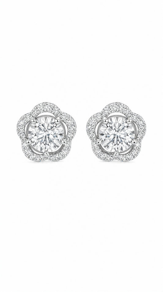 Rose Diamond Earrings-WK4094