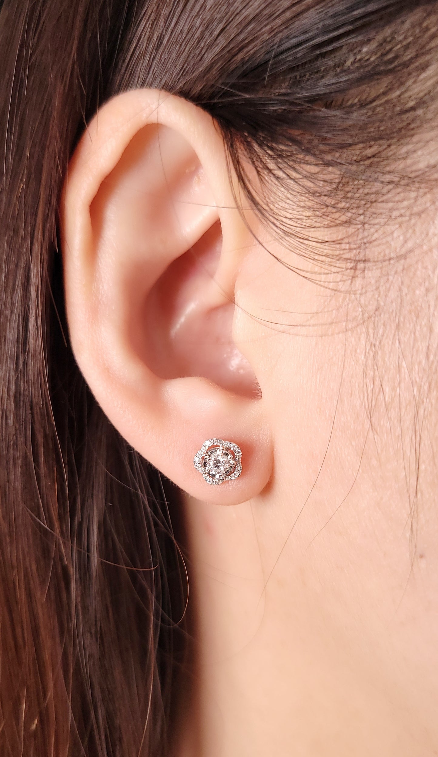 Rose Diamond Earrings-WK4094