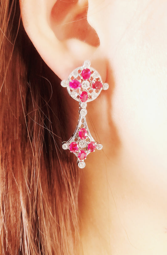 Ruby Diamond Earrings-BCO00000253