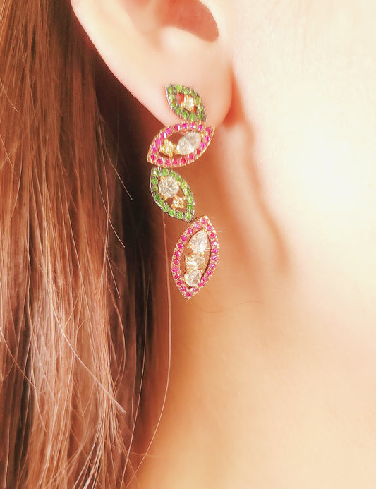 Ruby Diamond Earrings-BCO00000358