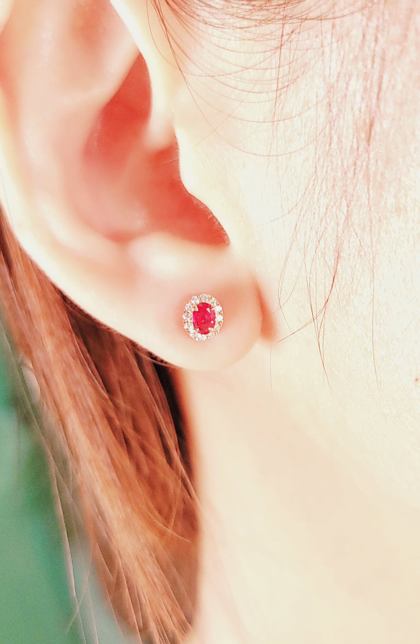 Ruby & Diamond Earrings-WK4025