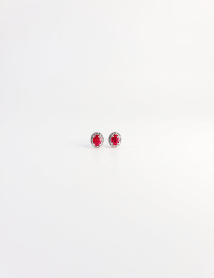 Ruby & Diamond Earrings-WK4025