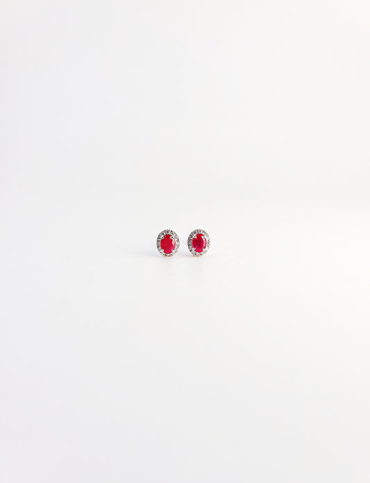 Ruby & Diamond Earrings-WK4025