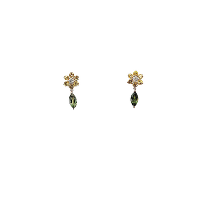 Sapphire, Tourmaline and Diamond Earrings-WK3736