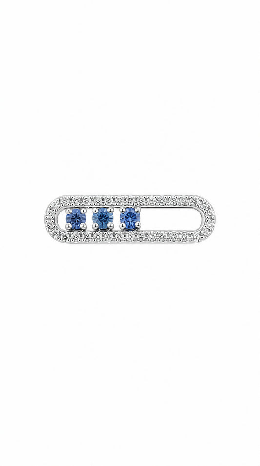 Scroll Blue Sapphire Diamond Charm-WK4123RS@