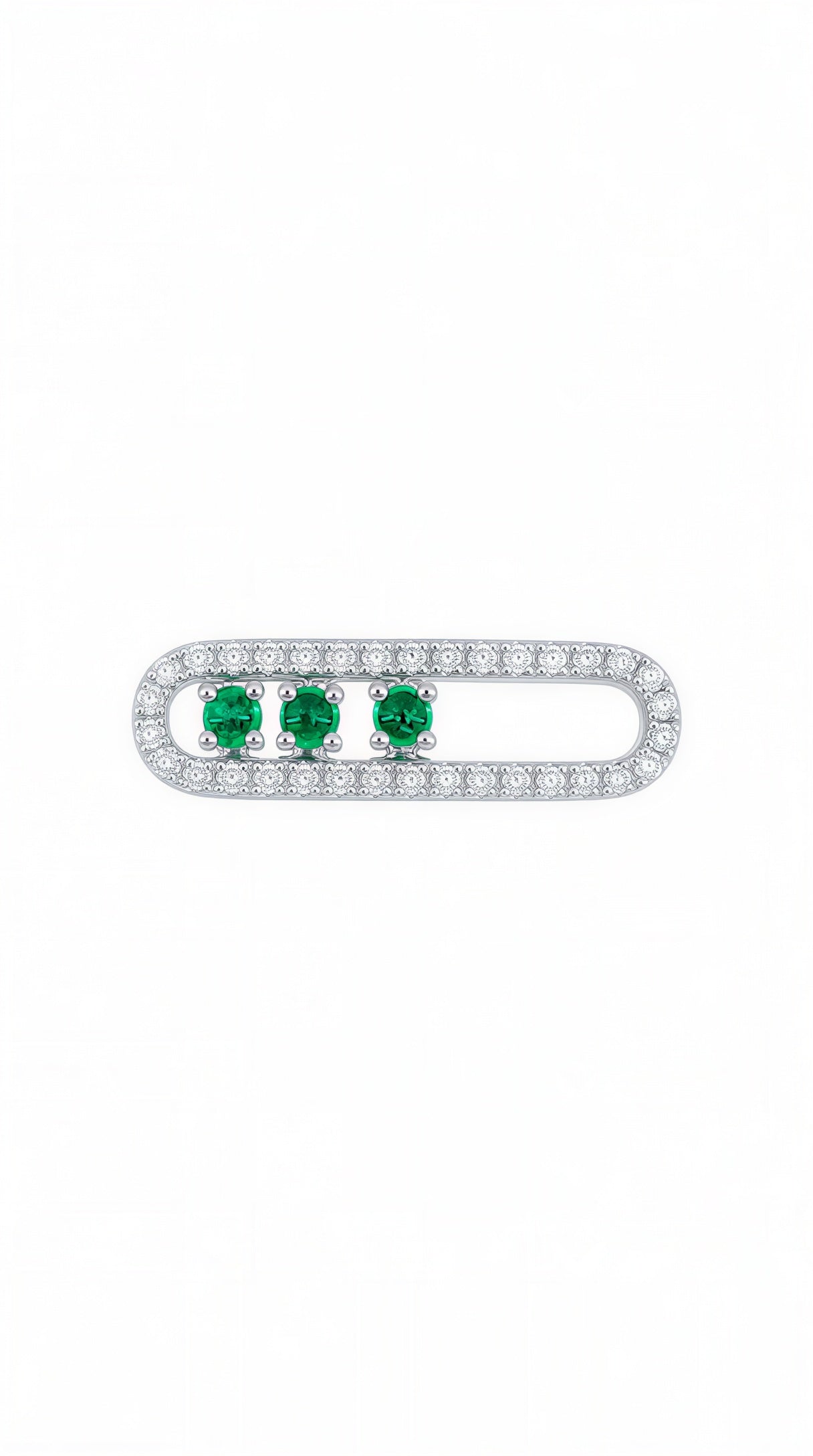 Scroll Emerald Diamond Charm-WK4123RE