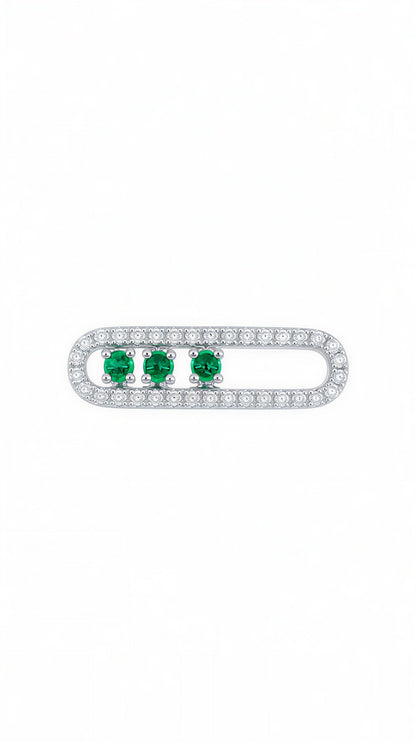 Scroll Emerald Diamond Charm-WK4123RE