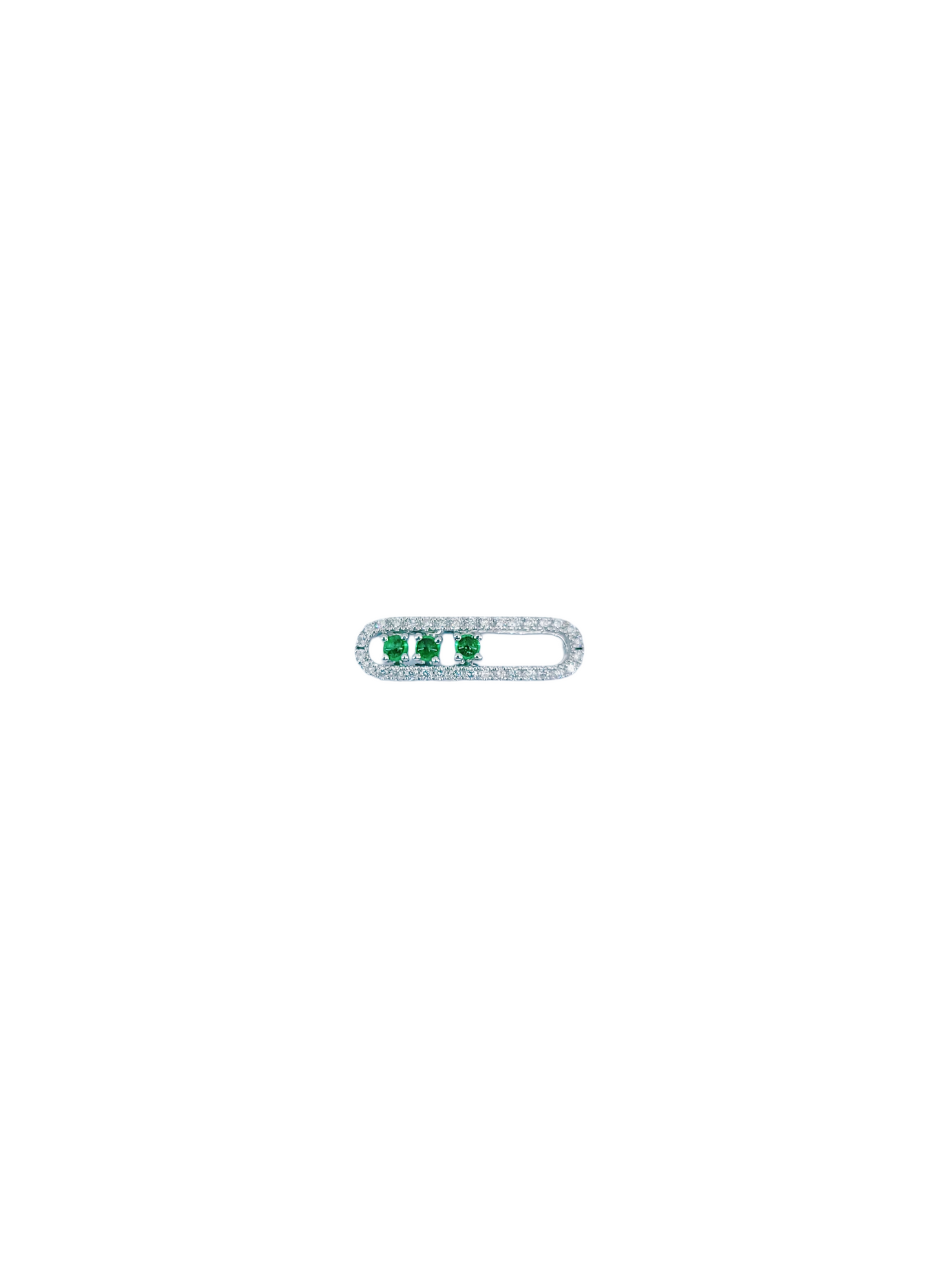 Scroll Emerald Diamond Charm-WK4123RE